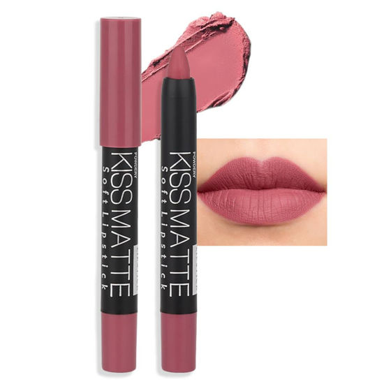 Picture of evpct DNM 1Pcs Chestnut Matte Lipstick and Lip Crayon Liner Pencil Pen Set for Women Lip Stain Long Lasting Waterproof labiales mate magicos 24 horas originales pintalabios permanente 24 horas 09