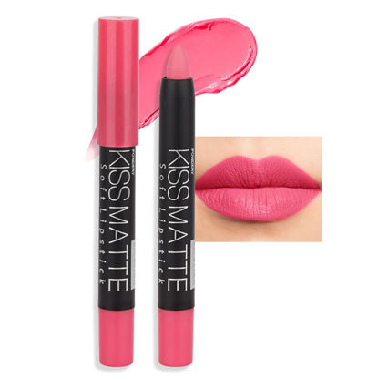 Picture of evpct DNM 1Pcs Pink Matte Lipstick and Lip Crayon Liner Pencil Pen Set for Women Lip Stain Long Lasting Waterproof labiales mate magicos 24 horas originales pintalabios permanente 24 horas 04