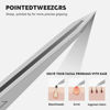Picture of ZERNBER Pointed Tweezers for women Facial hair, NO Gaps Precision Tweezers for Eyebrows, Chin Hair，Ingrown Hair, Splinters, Glass Removal（Silver）
