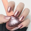 Picture of COSMOO Rose Gold Nail Polish, 12ml Quick Dry Nail Lacquer, Rose Shimmer Glitter Nail Art Varnish, 0.41 fl oz