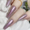 Picture of COSMOO Rose Gold Nail Polish, 12ml Quick Dry Nail Lacquer, Rose Shimmer Glitter Nail Art Varnish, 0.41 fl oz