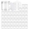 Picture of 50 Pack 4 OZ Plastic Jars Round Clear Cosmetic Container with White Lids, Eternal Moment Slime Jars for Lotion, Cream, Ointments, Makeup, Eye shadow, Rhinestone, Samples, Pot, Travel Storage