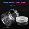 Picture of 50 Pack 4 OZ Plastic Jars Round Clear Cosmetic Container with White Lids, Eternal Moment Slime Jars for Lotion, Cream, Ointments, Makeup, Eye shadow, Rhinestone, Samples, Pot, Travel Storage