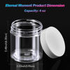Picture of 50 Pack 4 OZ Plastic Jars Round Clear Cosmetic Container with White Lids, Eternal Moment Slime Jars for Lotion, Cream, Ointments, Makeup, Eye shadow, Rhinestone, Samples, Pot, Travel Storage