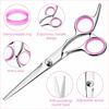 Picture of Hair Cutting Scissors Thinning Shears- Fcysy Professional Barber Sharp Hair Scissors Hairdressing Shears Kit with Haircut Accessories in Leather Case for Cutting Styling Hair for Women Men Pet- 7 Pcs