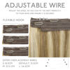 Picture of WENNALIFE Wire Hair Extensions (Increase 50% Lifespan) Real Human Hair 16 inch 125g Ash Brown Highlighted Golden Blonde Remy Real Hair Extensions Invisible Wire Hair Extensions Human Hair Fish Line