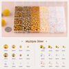 Picture of 9000PCS Flatback Pearls and Rhinestones for Crafting, White Brown Mixed Size 3-10mm Resin Rhinestones and Half Pearls for Bedazzling, Nail Art and Decoration with Tweezer and Pickup Pencil
