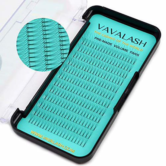 Picture of Eyelash Extensions 3D 4D 5D 6D 7D 10D Thickness 0.05/0.07/0.1 C/D Curl Eyelashes Short Stem heat bonded Premade Fans Russian Volume Pre-fanned Lash Extensions Supplies (3D-0.07-D-8mm)