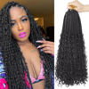 Picture of Goddess Box Braids Crochet Hair With Curly Ends 18 Inch Bohomian Box Braids Crochet Braids 8 Packs 3X Crochet Braids Synthetic Braiding Hair Extension for Black Women (18 Inch (Pack of 8), 1B)
