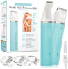 Picture of Bikini Trimmer for Women Pubic Hair: Eletctric Razors for Women - Rechargeable Eletctric Shaver for Women - Painless Bikini Trimmer Waterproof IPX7 for Body Hair Tiffany Blue