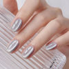 Picture of AILLSA Silver Cat Eye Gel Nail Polish Gray Glitter Crystal Gel Polish with Magnet, Shimmer Clear Sparkle Gel Nail Polish Reflective Translucent Jelly Color U V Gel Salon DIY at Home 0.5 OZ GF18