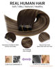 Picture of LaaVoo Clip in Hair Extensions Human Hair Balayage Brown to Caramel Brown Human Hair Clip in Extensions Balayage Hair Extensions Clip ins Invisible Pu Weft 14 Inch 7pcs/110g
