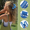 Picture of Sisiaipu 3.5 Inch Medium Hair Claw Clips 6 Pack Hair Clips for Women Square Claw Clips Rectangle Clips for Hair Banana Jaw Clips Hair Accessories for Girls -Dopamine