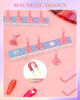 Picture of Nail Stand Acrylic Nail Art Display Stand Magnetic Nail Tips Practice Holder 54 Pcs Reusable Adhesive Putty for DIY Painting Nails Stand kit (Aurora Pink)