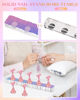 Picture of Nail Stand Acrylic Nail Art Display Stand Magnetic Nail Tips Practice Holder 54 Pcs Reusable Adhesive Putty for DIY Painting Nails Stand kit (Aurora Pink)