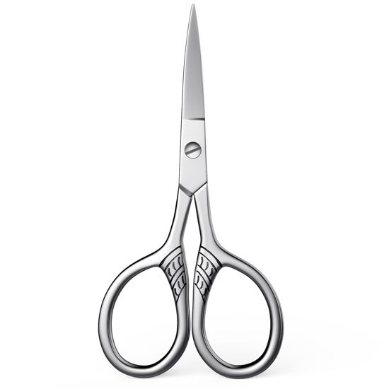 Picture of Small Scissors, Eyebrow Scissors, Nose Hair Scissors, Professional Grooming Scissors for Hair, Eyelashes, Nose, Eyebrow Trimming, Mustache. - AsonTao