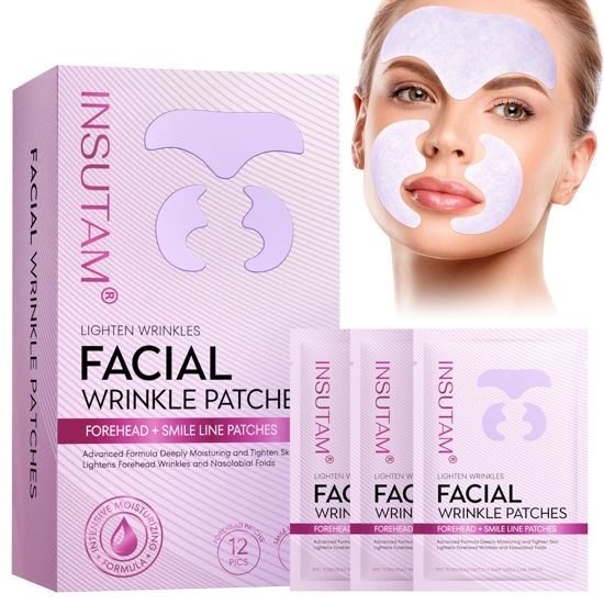 Picture of Insutam Forehead Wrinkle Patches for Anti-wrinkles: Overnight Face Wrinkles Patches to Lift Smile Lines for Women 12prs