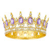 Picture of Queen Crown Rhinestone Wedding Crowns and Tiaras for Women Costume Party Hair Accessories Princess Birthday Crown Crystal Bridal Crown (Golden Purple Crown)