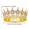 Picture of Queen Crown Rhinestone Wedding Crowns and Tiaras for Women Costume Party Hair Accessories Princess Birthday Crown Crystal Bridal Crown (Golden Purple Crown)