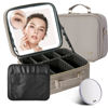 Picture of Mocado Travel Makeup Bag with LED Lighted Mirror,Travel Makeup Organizer,Makeup Case with 3 Color Lighted Setting and 10x Magnifying Mirror,Portable Storage and Adjustable Dividers Makeup Box(Grey)
