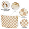 Picture of Narwey Small Checkered Makeup Bag for Purse Small Cosmetic Bag Women Travel Makeup Pouch Zipper Pouch (Light Checkerboard)
