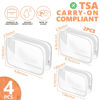 Picture of AURUZA 4 Pack Clear Toiletry Bag, Portable Travel Makeup Pouch with Zipper, TSA Approved Organizer, PVC Cosmetic for Airport Airline Compliant