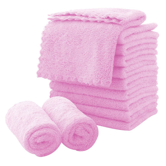 Picture of Microfiber Facial Cloths Fast Drying Washcloth 12 pack - Premium Soft Makeup Remover Cloths - Frozen Berry