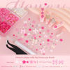 Picture of 3D Nail Charms and Gems Set 6 with Rhinestone Glue, 75PCS Chunky Coquette Pink & White Bow Nail Charms + Kawaii Cute 3D Flowers for Nails + Clear & AB Glass Crystals + Flat Pearls for Y2K Nail Decor