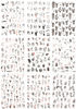 Picture of 9 Sheets Rose Gold Abstract Nail Art Stickers Decals 3D Self Adhesive Pegatinas para Uñas Black Nine Line Eye Flowers Face Design Manicure Tips Nail Decoration for Women Girls