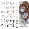 Picture of 9 Sheets Rose Gold Abstract Nail Art Stickers Decals 3D Self Adhesive Pegatinas para Uñas Black Nine Line Eye Flowers Face Design Manicure Tips Nail Decoration for Women Girls