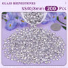 Picture of 200PCS SS40/8mm Crystal Rhinestones (Clear), Bedazzling Flatback Glass Rhinestones for Crafting DIY Nail Art Makeup Decoration, Gems Diomand Charms for Tumbler Shoes Clothing Mug