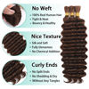 Picture of Human Braiding Hair for Boho Braids Human Hair Braiding Hair 110g 24 Inch Curly Boho Hair for Braiding Knotless 12A Deep Wave Bulk Human Hair for Braiding Bohemian 3 Bundles/Pack Chocolate Brown