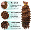 Picture of Human Braiding Hair for Boho Braids Human Hair Braiding Hair 110g 22 Inch Curly Boho Hair for Braiding Knotless 12A Deep Wave Bulk Human Hair for Braiding Bohemian 3 Bundles/Pack Auburn Ginger