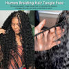 Picture of Human Braiding Hair for Boho Braids Human Hair Braiding Hair 110g 22 Inch Curly Boho Hair for Braiding Knotless 12A Deep Wave Bulk Human Hair for Braiding Bohemian 3 Bundles/Pack Auburn Ginger