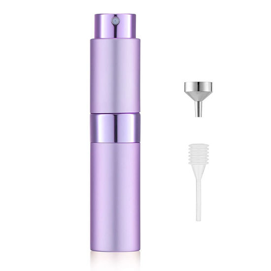Picture of LISAPACK 8ML Atomizer Perfume Spray Bottle for Travel, Empty Refillable Cologne Dispenser, Portable Sprayer (Purple)