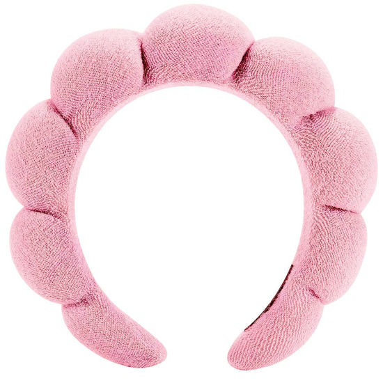 Picture of HitModa Headband Spa Face Washing Headband for Women, Makeup Headband, Skincare Headbands, Terry Cloth Headband for Mother's Day, One Size Fits Most, Peach Pink