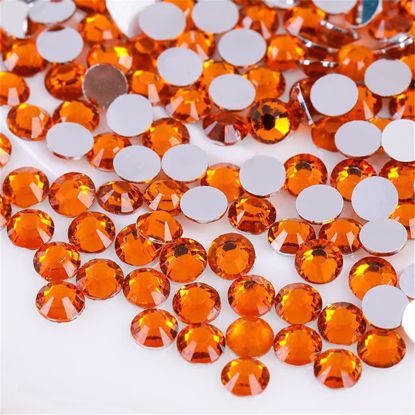 Picture of 1500 Pieces SS16 4mm Flatback Rhinestones Clear Glass Round Gems Crystals for Nail Art DIY Crafts Clothes Shoes Bags （Orange）
