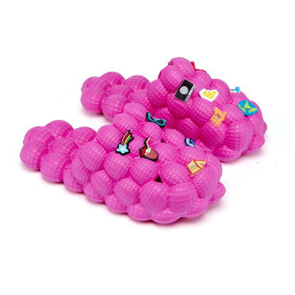Picture of LASLIPPOOM Non-Slip Breathable Lychee Slippers for Woman/Men - Unisex Spa Massage Bubble Slide Slippers-Stress Relief Reflexology Sandals - Beach Gym Spa House Bedroom Shower Slippers