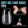 Picture of TOMICCA Medium Coffin Nail Tips, 240Pcs Half Matte Gel x Nail, 15 Sizes Nail Extension Tips Set, Full Cover Pre Shaped Fake Nails for Beginner and Professional DIY Nail Salon
