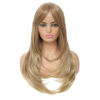 Picture of SWACC Long Layered Straight Wig with Bangs Synthetic Hair Wig for Women with Wig Cap (Light Brown Beige Ombre)