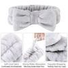 Picture of Casoty 6 Pcs Grey Spa Headband, Bow Hair Band, Soft Coral Fleece Makeup Headband, Hair Band for Washing Face, Skincare Headbands for Face Washing Shower Skin Care Yoga