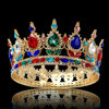 Picture of Queen Crown Rhinestone Wedding Crowns and Tiaras for Women Costume Party Hair Accessories Princess Birthday Crown Crystal Bridal Crown (colorful Crown)