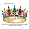 Picture of Queen Crown Rhinestone Wedding Crowns and Tiaras for Women Costume Party Hair Accessories Princess Birthday Crown Crystal Bridal Crown (colorful Crown)