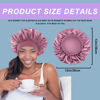 Picture of 4PCS Silk Bonnet for Sleeping,Hair Wrap Satin Bonnets Shower Cap for Black Women Men, Elastic Wide Band Hair Bonnet Cap for Sleeping Curly Hair(Black & Bean Paste Pink & Purple & Brown)
