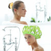 Picture of 2 Sets Large Shower Caps for Women, Waterproof Shower Cap Double Layers Bath Caps Stocking Stuffers for Women Long Thick Hair (Cyan/Yellow)