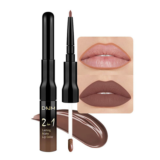 Picture of evpct 1Pcs Dark Brown Lip Stain Paint Matte Lip Liner and Lipstick Set Long Lasting Smudge Proof labiales matte mate larga duracion listip 24 hours a prueba de agua mate 24 horas originales,25#