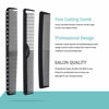 Picture of 6 Pieces Carbon Fiber Hair Combs Set, General Styling Grooming Comb, Anti Static Heat Resistant Hairdressing Comb, Fine and Wide Tooth Hair Barber Comb, Rat Tail Comb