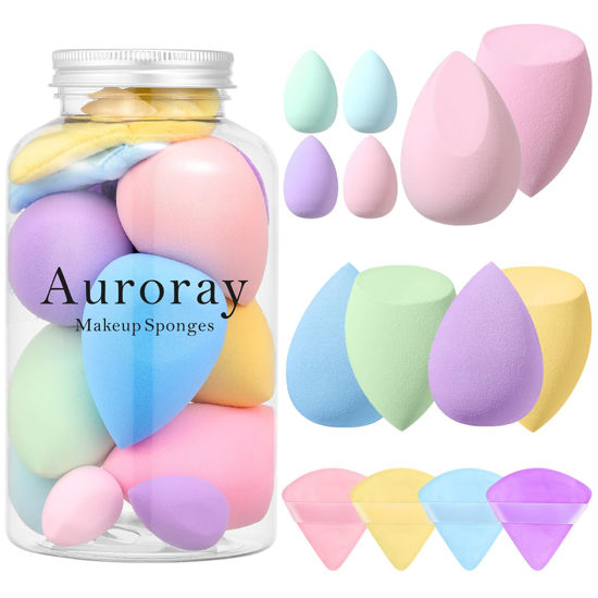 Picture of 14 Pcs Makeup Sponge Set,Beauty Sponges Blender with 4 Pcs Powder Puff and 4 Pcs Mini Make up Sponges Birthday Gift,Mother's Day Gift for Women Liquid,Foundation,Powder,Concealer,Cream(Colorful)