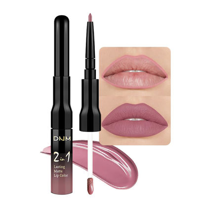 Picture of evpct 1Pcs Neutral Mauve Lip Stain Paint Matte Lip Liner and Lipstick Set Long Lasting Smudge Proof labiales matte mate larga duracion listip 24 hours a prueba de agua mate 24 horas originales,34#