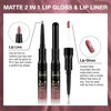 Picture of evpct 1Pcs Neutral Mauve Lip Stain Paint Matte Lip Liner and Lipstick Set Long Lasting Smudge Proof labiales matte mate larga duracion listip 24 hours a prueba de agua mate 24 horas originales,34#
